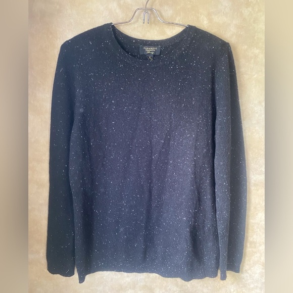 Charter Cub Luxury Cashmere Knit Sweater Black White SZ M - Picture 1 of 4